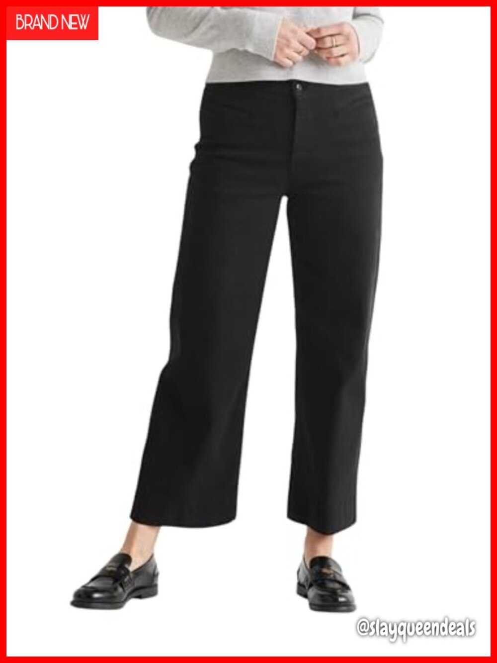 High Rise Wide Leg Trousers LuxTwill Stretch Office Casual Pants